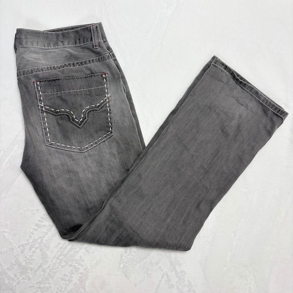 INC International Concepts Copenhagen Slim Bootcut Jeans Gray Men's 34x32